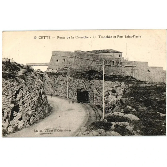 CETTE Route de la Corniche-La Tranchée et Fort Saint-Pierre-Sète France Postcard - Picture 1 of 2